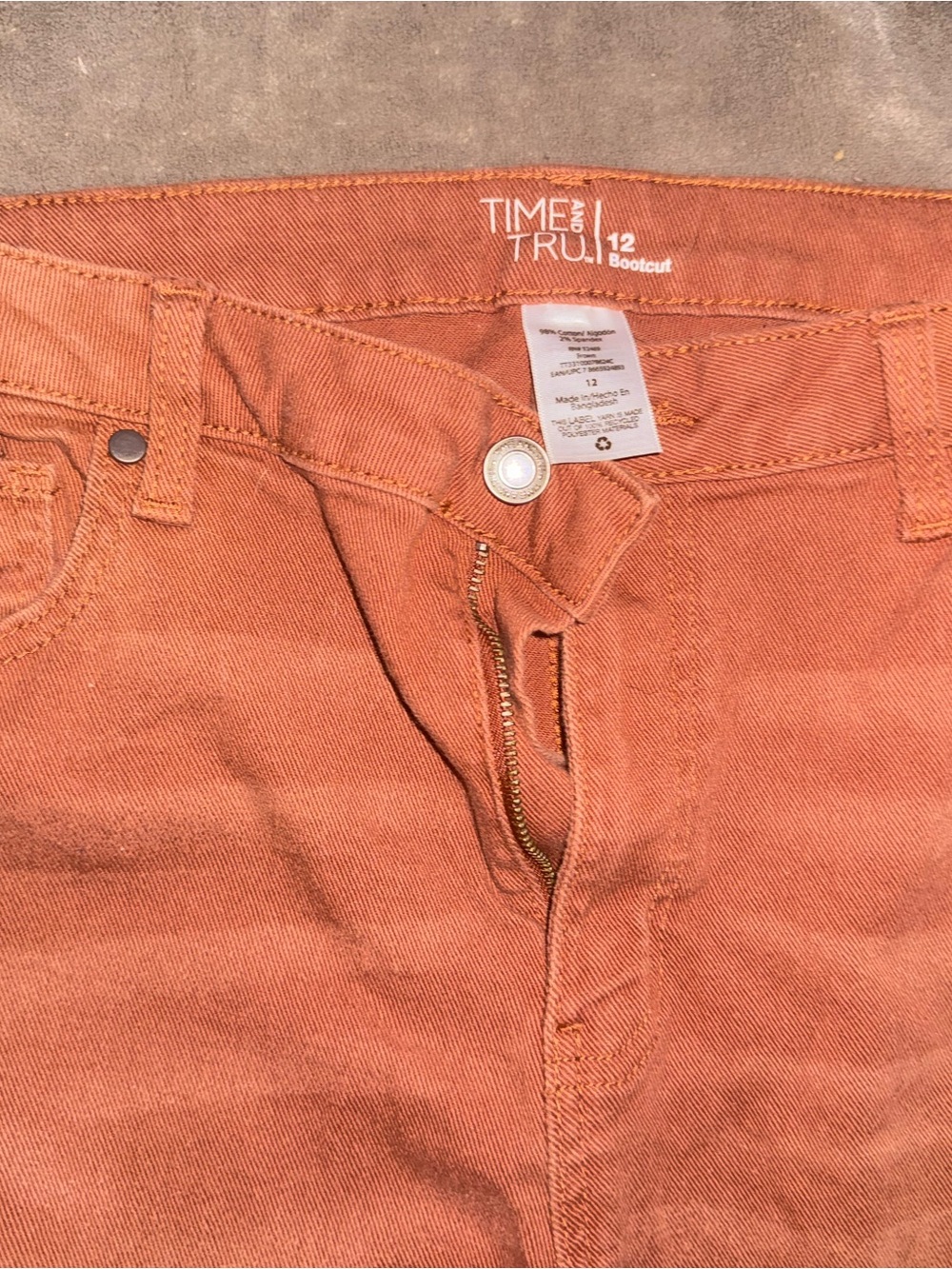 Time and Tru Women's Rust Brown Boot Cut Jeans Western Boho Sz 12 - Picture 10 of 11